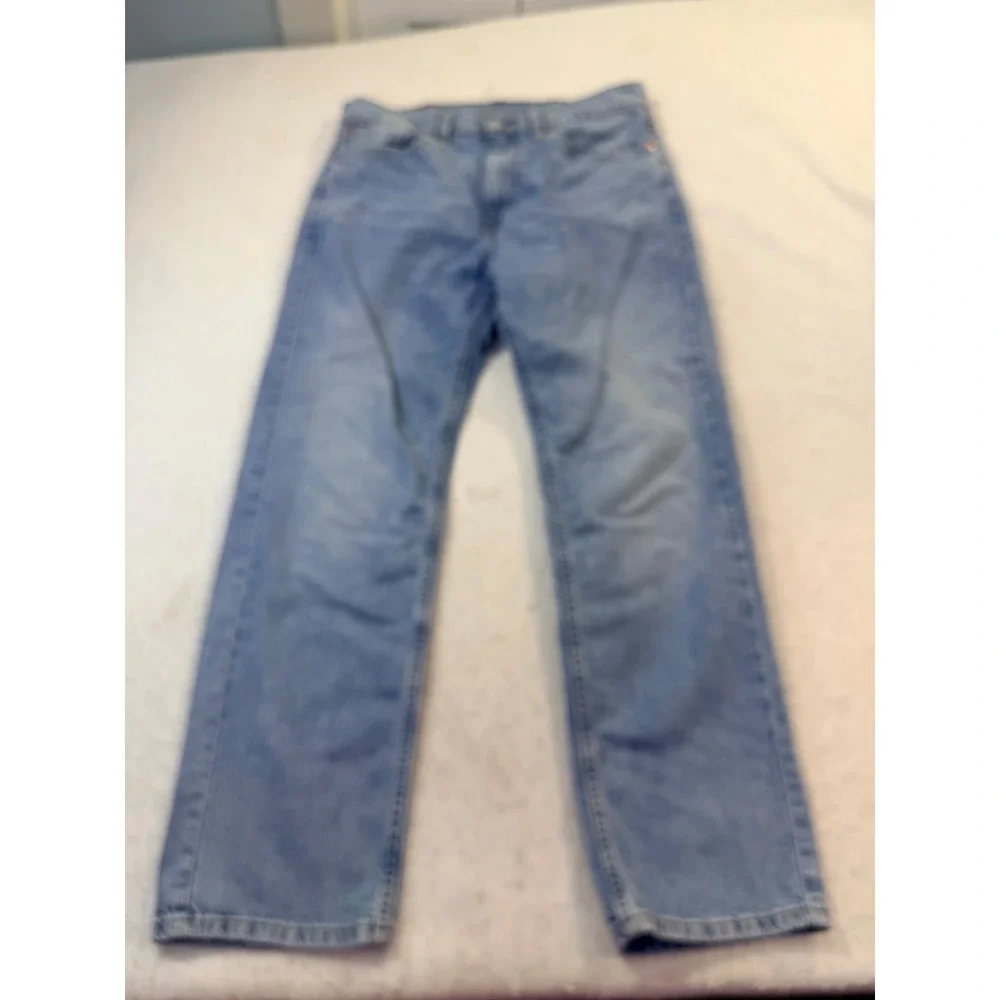 Levi's 505 Regular Fit Straight Leg Light Wash Denim Jeans Mens 33x30